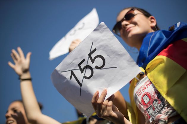 Estudiantes contra la aplicación del artículo 155. Estudiantes contra la aplicación del artículo 155.
