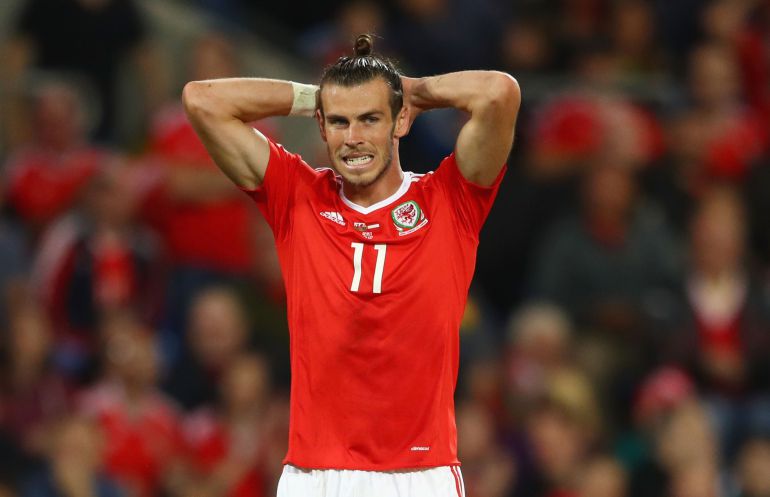 Bale, durante un partido con Gales Bale, durante un partido con Gales