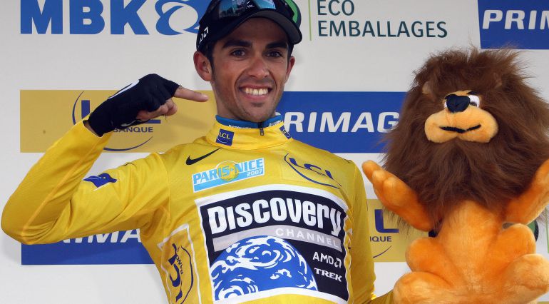 Alberto Contador, en el Tour de 2007. Alberto Contador, en el Tour de 2007.