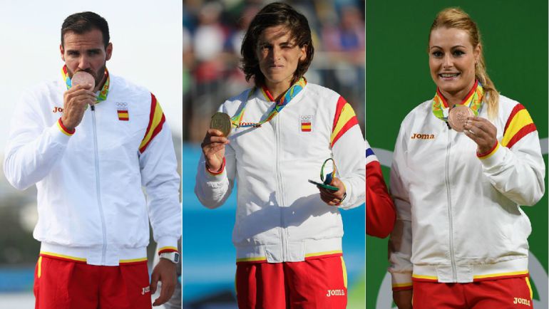 Craviotto, Chourraut y Valentín, con sus medallas en Río 2016. Craviotto, Chourraut y Valentín, con sus medallas en Río 2016.
