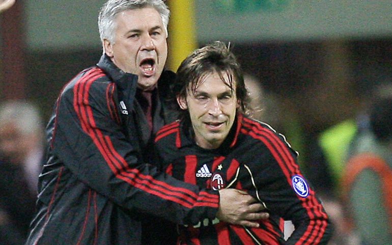 Ancelotti y Pirlo, en una imagen de 2007. Ancelotti y Pirlo, en una imagen de 2007.