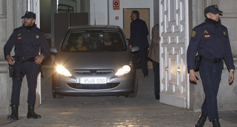 A police car takes Catalan regional parliament speaker Carme Forcadell to prison A police car takes Catalan regional parliament speaker Carme Forcadell to prison