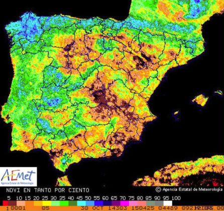Índice de vegetación a 31 de octubre de 2014. Índice de vegetación a 31 de octubre de 2014.