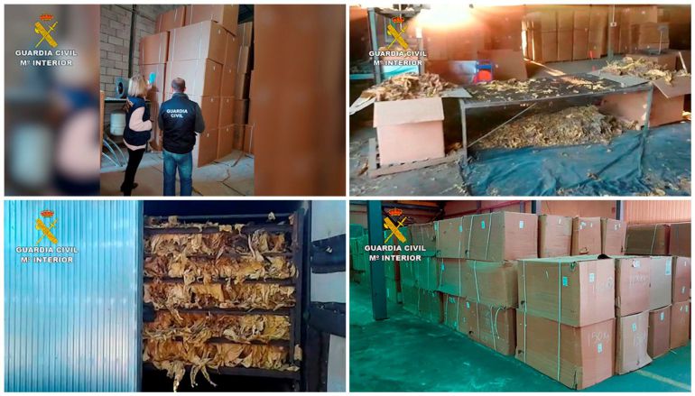 Fotografías facilitadas por la Guardia Civil, que se ha incautado de 250 toneladas de hojas de tabaco en Extremadura. Fotografías facilitadas por la Guardia Civil, que se ha incautado de 250 toneladas de hojas de tabaco en Extremadura.
