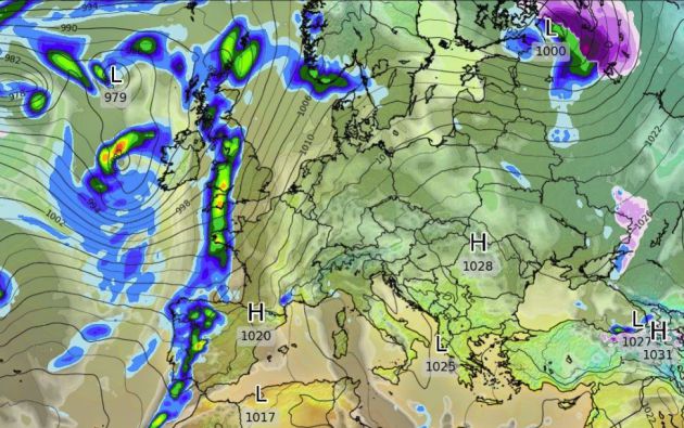 La previsión señala que una borrasca entrará por Galicia el 24 de noviembre. La previsión señala que una borrasca entrará por Galicia el 24 de noviembre.