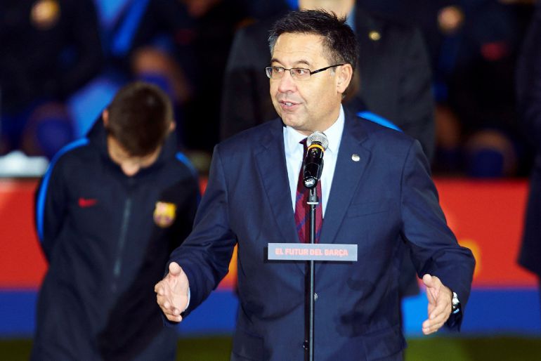 Bartomeu, el pasado martes durante la presentación del fútbol formativo en la ciudad deportiva Joan Gamper. Bartomeu, el pasado martes durante la presentación del fútbol formativo en la ciudad deportiva Joan Gamper.