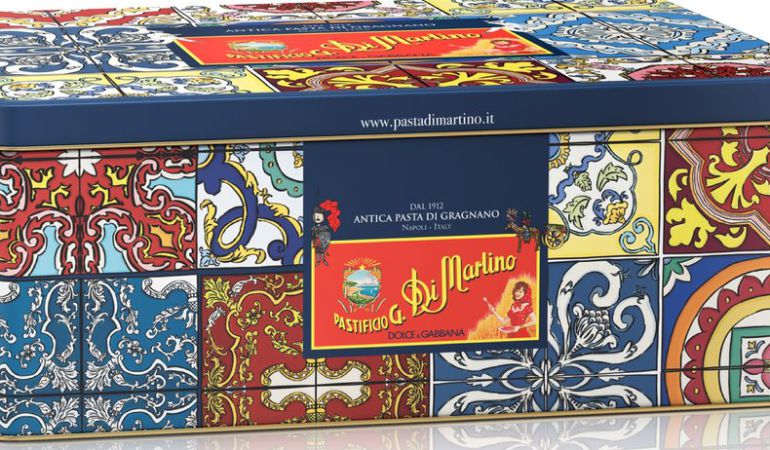 La caja de 'Dolce & Gabanna' para Pastificio Di Martino. La caja de 'Dolce & Gabanna' para Pastificio Di Martino.