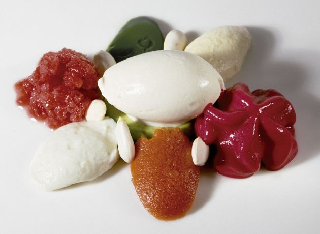 La menestra de verduras en texturas (elBulli). La menestra de verduras en texturas (elBulli).