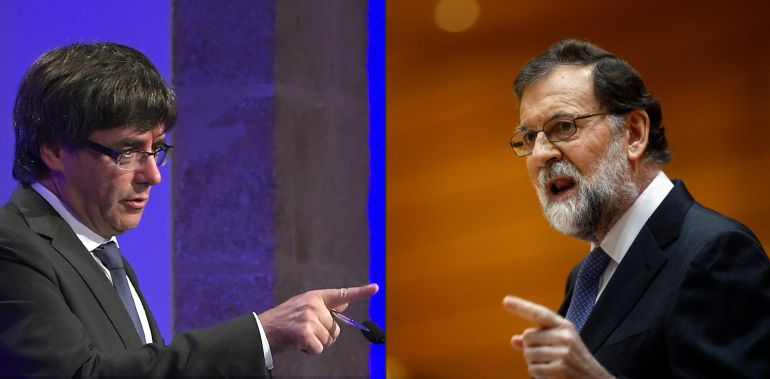 El expresidente de la Generalitat catalana, Carles Puigdemont, y el presidente del Gobierno, Mariano Rajoy. El expresidente de la Generalitat catalana, Carles Puigdemont, y el presidente del Gobierno, Mariano Rajoy.