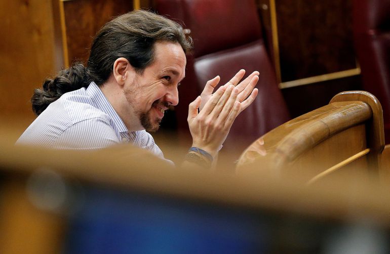 El líder de la formación Podemos, Pablo Iglesias, durante el pleno del Congreso de este martes El líder de la formación Podemos, Pablo Iglesias, durante el pleno del Congreso de este martes