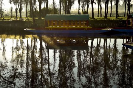 Famoso bote mejicano llamado 'trajinera'. Famoso bote mejicano llamado 'trajinera'.