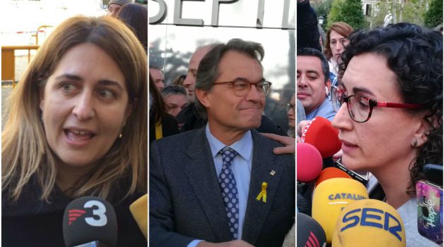 Pascal, Mas y Rovira en actos de apoyo a los imputados Pascal, Mas y Rovira en actos de apoyo a los imputados