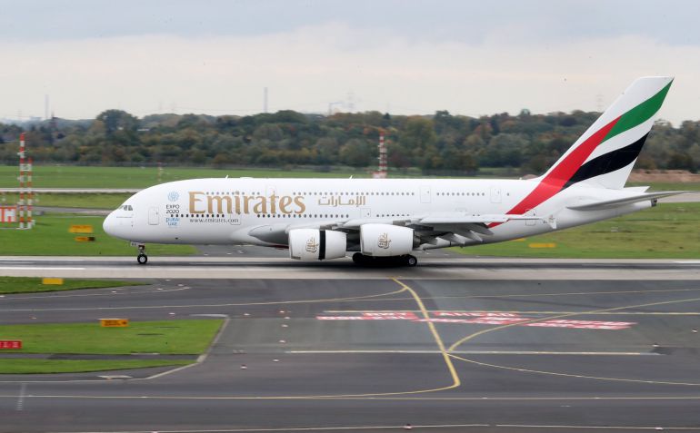 Un Airbus A380-800 de Emirates Un Airbus A380-800 de Emirates