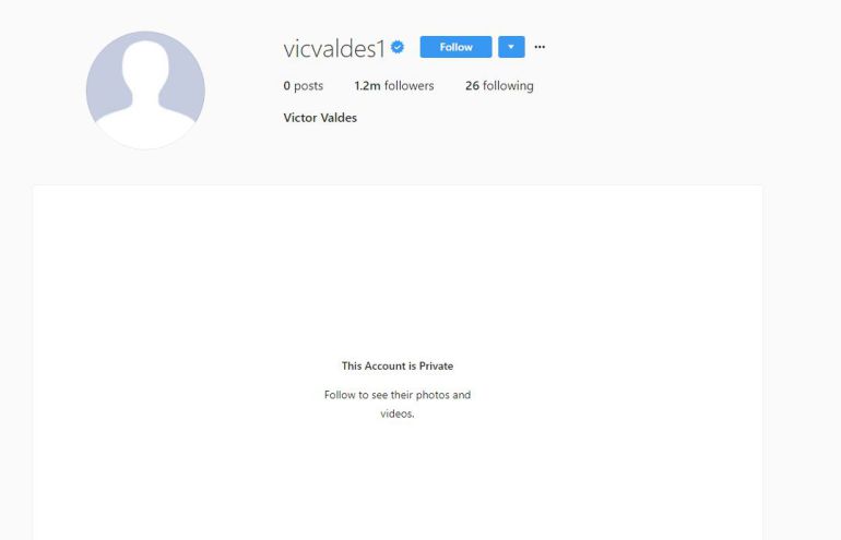 Foto del perfil de instagram de Víctor Valdés Foto del perfil de instagram de Víctor Valdés
