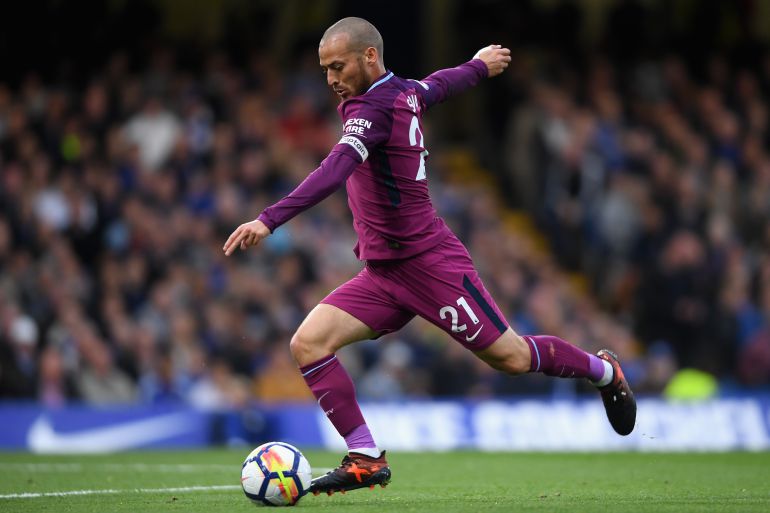 David Silva durante un encuentro con el Manchester City David Silva durante un encuentro con el Manchester City