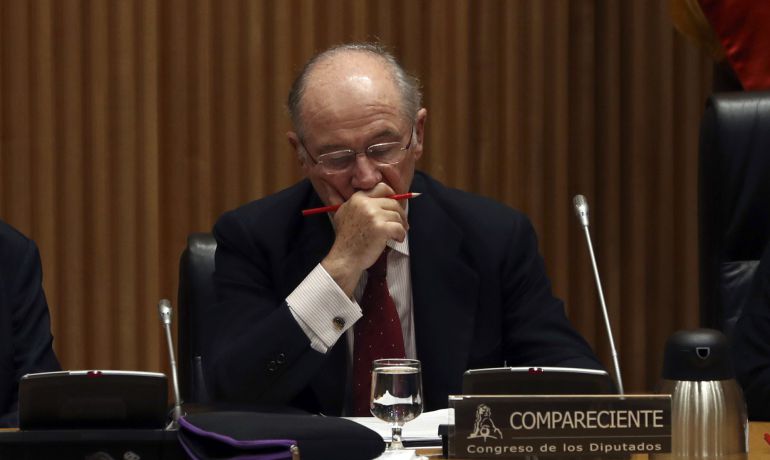 El exvicepresidente y exministro de Economía Rodrigo Rato, durante su comparecencia en la Comisión de investigación de la crisis financiera y rescate bancario del Congreso de los Diputados. El exvicepresidente y exministro de Economía Rodrigo Rato, durante su comparecencia en la Comisión de investigación de la crisis financiera y rescate bancario del Congreso de los Diputados.