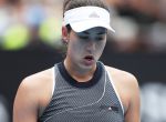 SYDNEY, AUSTRALIA - JANUARY 10: Garbine Muguruza of Spain looks on in her second round match against Kiki Bertens of Netherlands during day four of the 2018 Sydney International at Sydney Olympic Park Tennis Centre on January 10, 2018 in Sydney, Australia. (Photo by Mark Metcalfe/Getty Images)