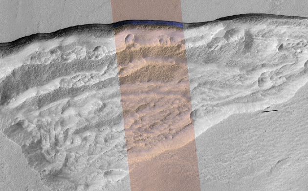 La sonda muestra las zonas heladas de Marte. La sonda muestra las zonas heladas de Marte.