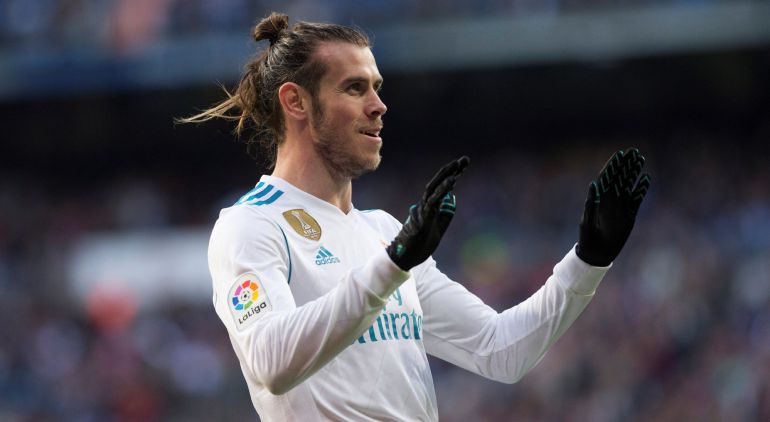 Bale celebra un tanto en el Bernabéu Bale celebra un tanto en el Bernabéu