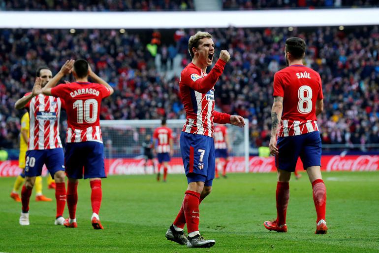 Antoine Griezmann celebrando el gol del Atlético de Madrid Antoine Griezmann celebrando el gol del Atlético de Madrid