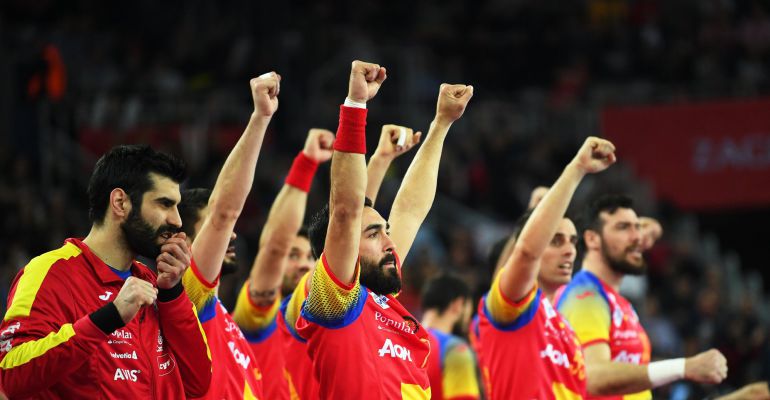 Los jugadores españoles celebran un tanto durante la final Los jugadores españoles celebran un tanto durante la final