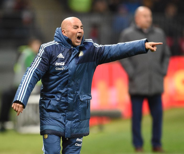 Jorge Sampaoli durante el amistoso entre Argentina y Rusia. Jorge Sampaoli durante el amistoso entre Argentina y Rusia.
