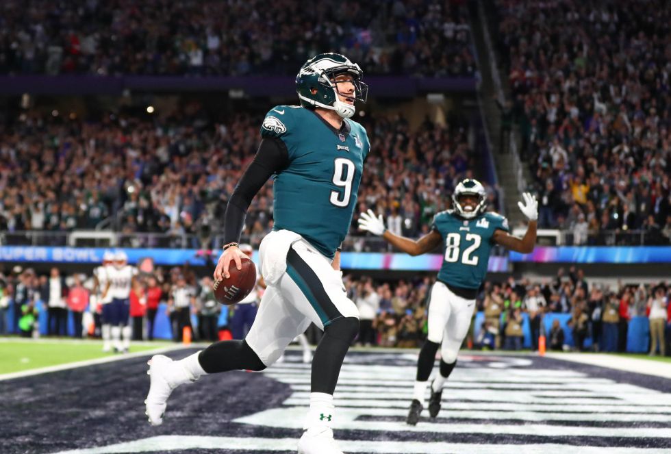 Nick Foles, nada más anotar un touchdown para los Eagles Nick Foles, nada más anotar un touchdown para los Eagles