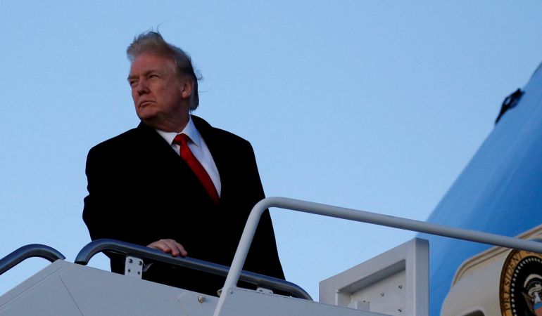Donald Trump en el Air Force One. Donald Trump en el Air Force One.
