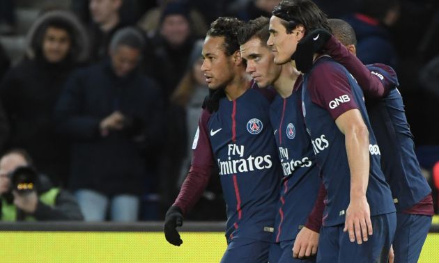 El famoso tridente del PSG -Neymar, Cavani y Mbappé- celebra un gol junto a Giovani Lo Celso. El famoso tridente del PSG -Neymar, Cavani y Mbappé- celebra un gol junto a Giovani Lo Celso.