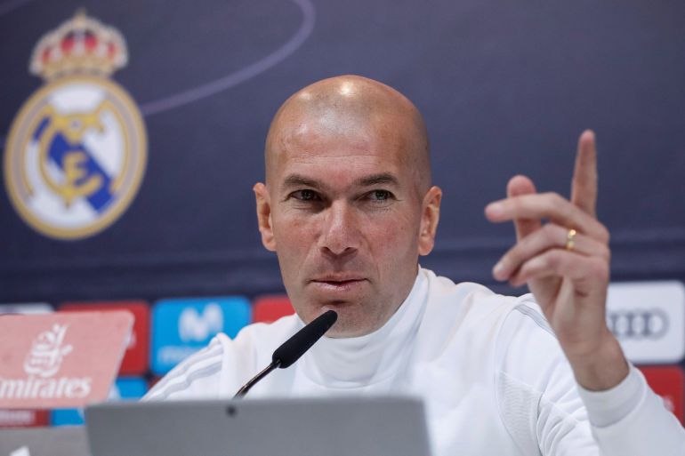 Zidane, en la sala de prensa Zidane, en la sala de prensa