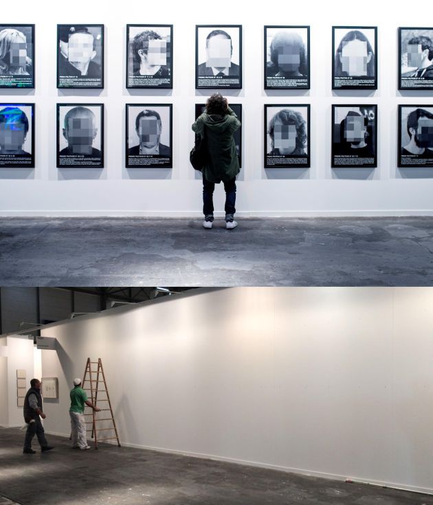 La primera foto muestra la exposición y la segunda el después, tras retirarla. La primera foto muestra la exposición y la segunda el después, tras retirarla.
