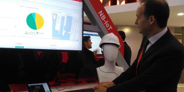El casco inteligente de Vodafone. El casco inteligente de Vodafone.
