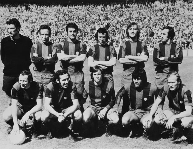 El Barcelona de Cruyff en una imagen de mayo de 1974. El Barcelona de Cruyff en una imagen de mayo de 1974.