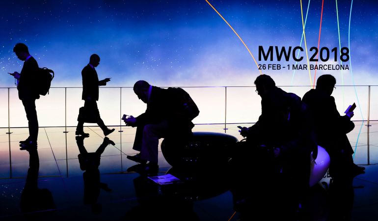 Visitantes en la Mobile World Congress celebrado en Barcelona. Visitantes en la Mobile World Congress celebrado en Barcelona.