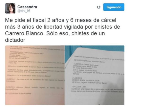 Así contaba su caso en Twitter Cassandra. Así contaba su caso en Twitter Cassandra.