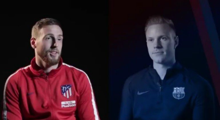 Oblak y Ter Stegen, durante el cuestionario Oblak y Ter Stegen, durante el cuestionario