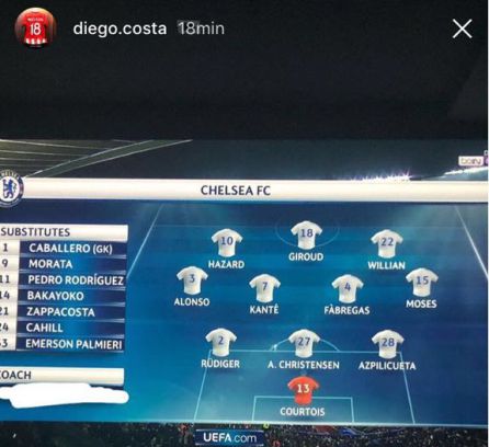 El último desprecio de Diego Costa a Conte en Instagram El último desprecio de Diego Costa a Conte en Instagram