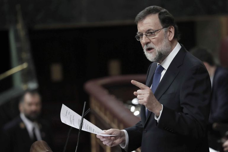 El presidente del Gobierno, Mariano Rajoy, durante su intervención en la sesión plenaria en el Congreso. El presidente del Gobierno, Mariano Rajoy, durante su intervención en la sesión plenaria en el Congreso.