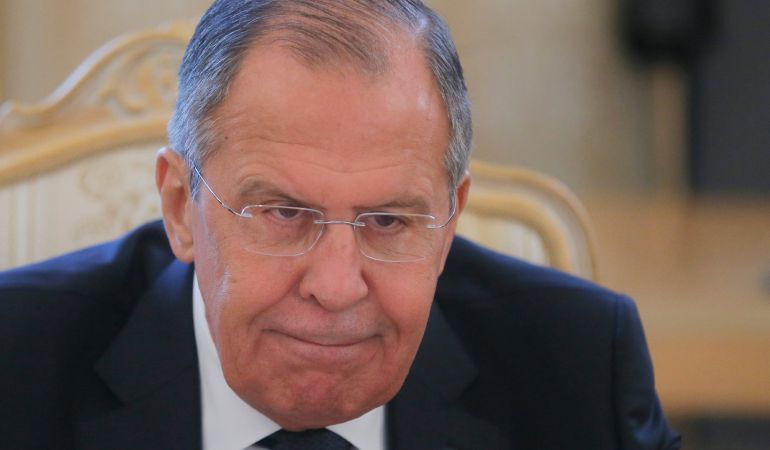 El ministro de Exteriores ruso, Serguéi Lavrov, durante su reunión con el ministro de Exteriores de Turquía. El ministro de Exteriores ruso, Serguéi Lavrov, durante su reunión con el ministro de Exteriores de Turquía.