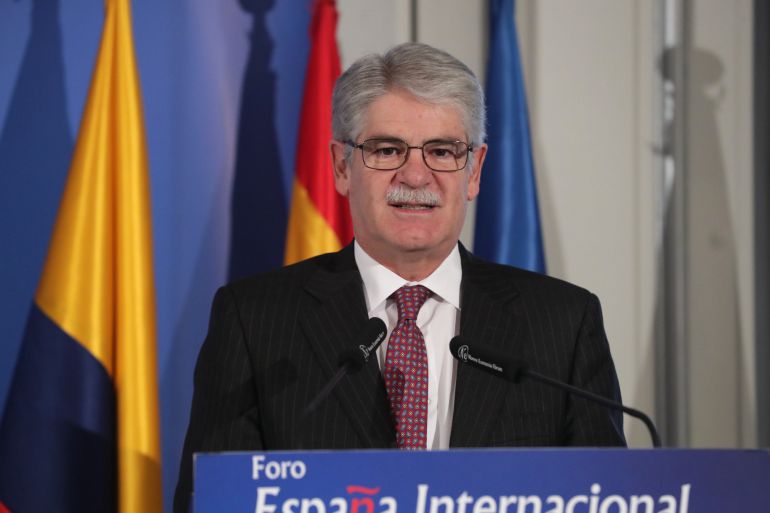 El ministro de Asuntos Exteriores, Alfonso Dastis, durante una rueda de prensa El ministro de Asuntos Exteriores, Alfonso Dastis, durante una rueda de prensa