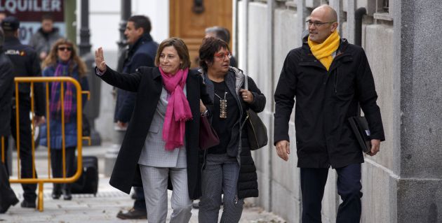 Forcadell, Bassa y Romeva a su llegada al Supremo Forcadell, Bassa y Romeva a su llegada al Supremo