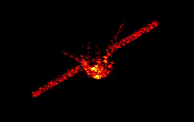 Una imagen de radar del satélite Tiangong-1 Una imagen de radar del satélite Tiangong-1