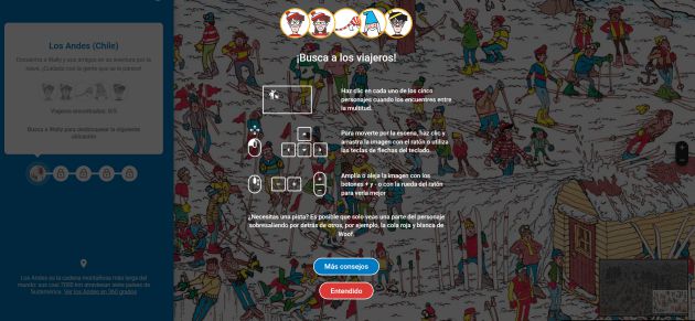 Captura del inicio del juego '¿Dónde está Wally?'. Captura del inicio del juego '¿Dónde está Wally?'.
