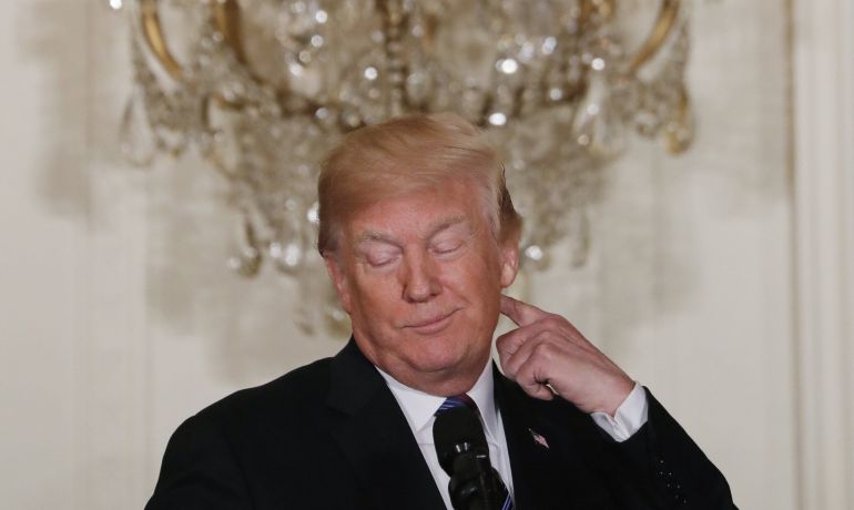 El presidente estadounidense, Donald Trump, en una conferencia de prensa El presidente estadounidense, Donald Trump, en una conferencia de prensa