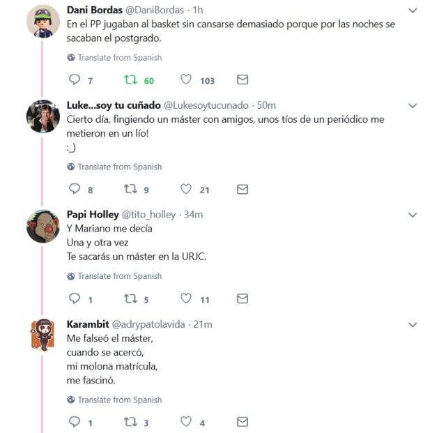 Hilo donde escriben un rap dedicado al máster de Cifuentes. Hilo donde escriben un rap dedicado al máster de Cifuentes.