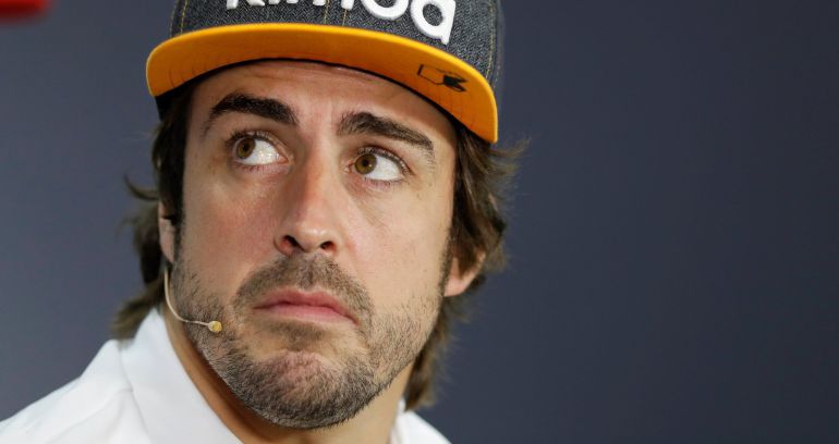Fernando Alonso, en la rueda de prensa de los pilotos antes del Gran Premio de Baréin. Fernando Alonso, en la rueda de prensa de los pilotos antes del Gran Premio de Baréin.