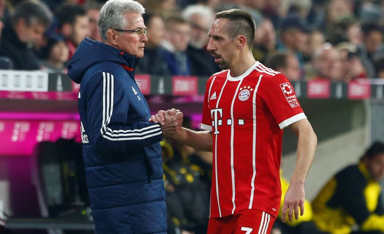 Jupp Heynckes, junto a Franck Ribery. Jupp Heynckes, junto a Franck Ribery.