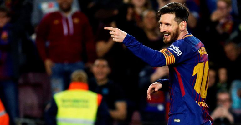 Messi celebra uno de sus goles ante el Leganés Messi celebra uno de sus goles ante el Leganés