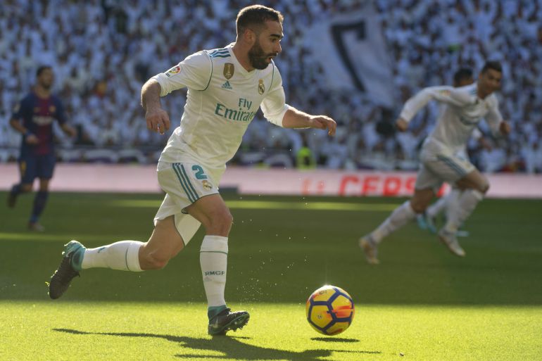 Dani Carvajal, en el último Clásico del Bernabéu. Dani Carvajal, en el último Clásico del Bernabéu.