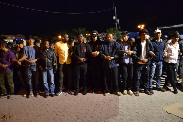 Protestas en Lesbos por las condiciones en las que viven los refugiados Protestas en Lesbos por las condiciones en las que viven los refugiados
